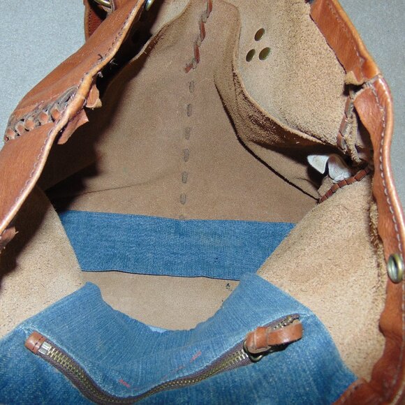 LUCKY BRAND LEATHER TOOLED BRAIDED TOTE - Picture 8 of 10